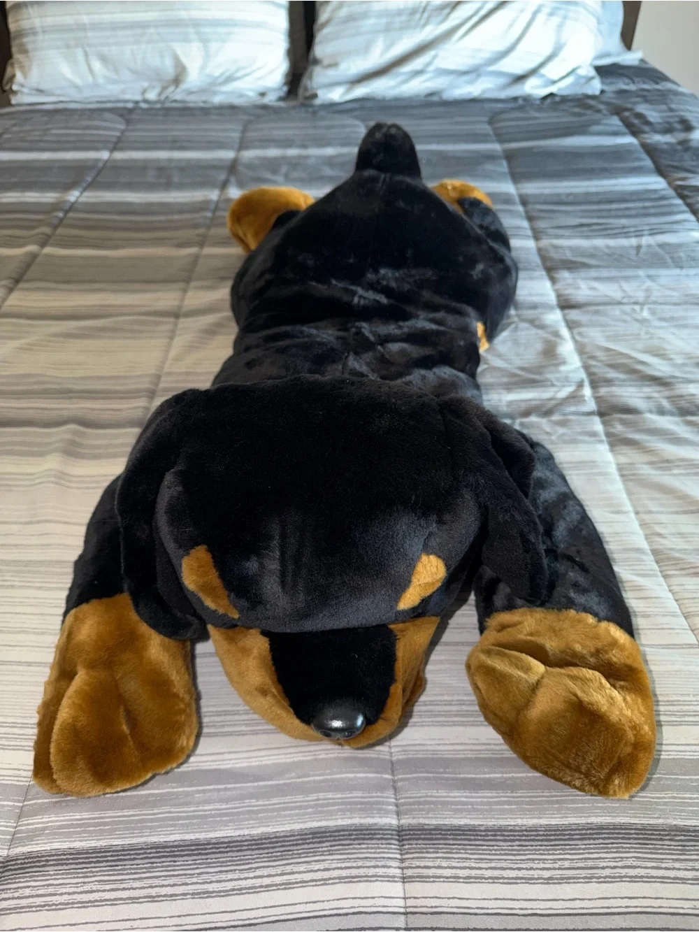 Large Black and Brown Plush Dog Stuffed Animal